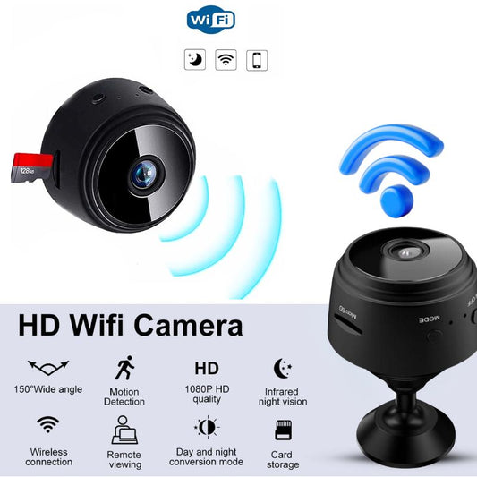 Mini caméra de sécurité A9, caméra IP HD 1080p WiFi pour la maison, l'intérieur et l'extérieur, Visualisation à distance via application mobile iOS/Android