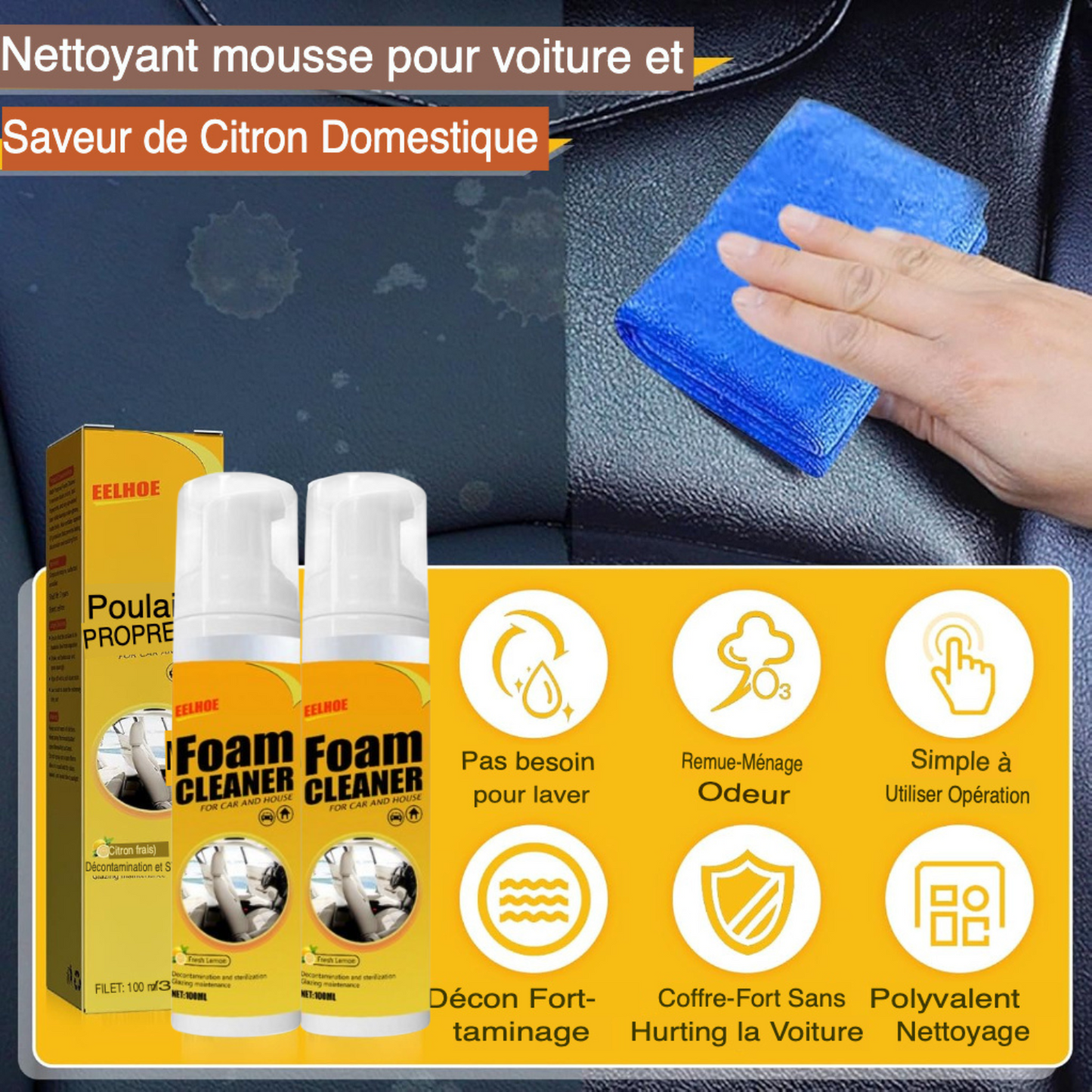 Nettoyant Auto Multi-Usages Rapide Puissant