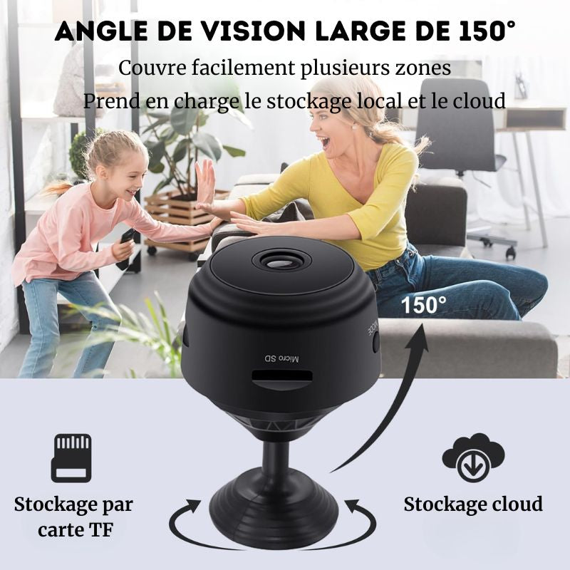 Mini caméra de sécurité A9, caméra IP HD 1080p WiFi pour la maison, l'intérieur et l'extérieur, Visualisation à distance via application mobile iOS/Android