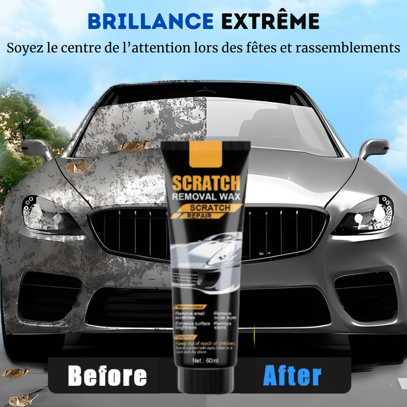 Cire anti-rayures pour voitures neuves (2026), pâte de réparation des rayures avec éponge, kit de réparation des rayures profondes pour peinture automobile