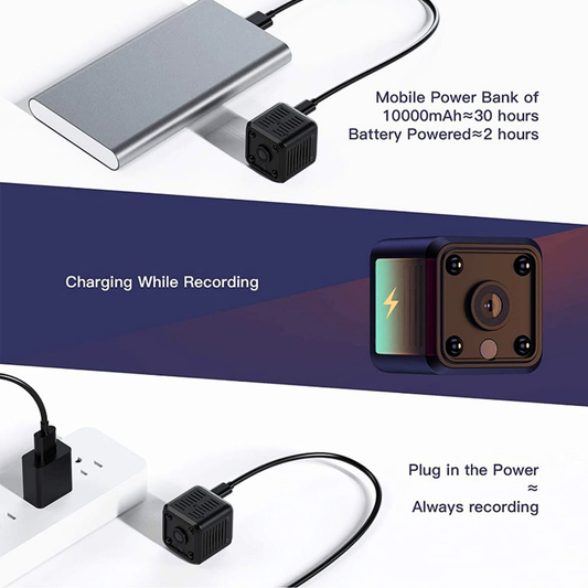 Mini Caméra IP, Caméra Intérieure Extérieure WiFi sans Fil HD 1080P, Caméra De Sécurité Cachée pour Voiture, Maison, Bureau...