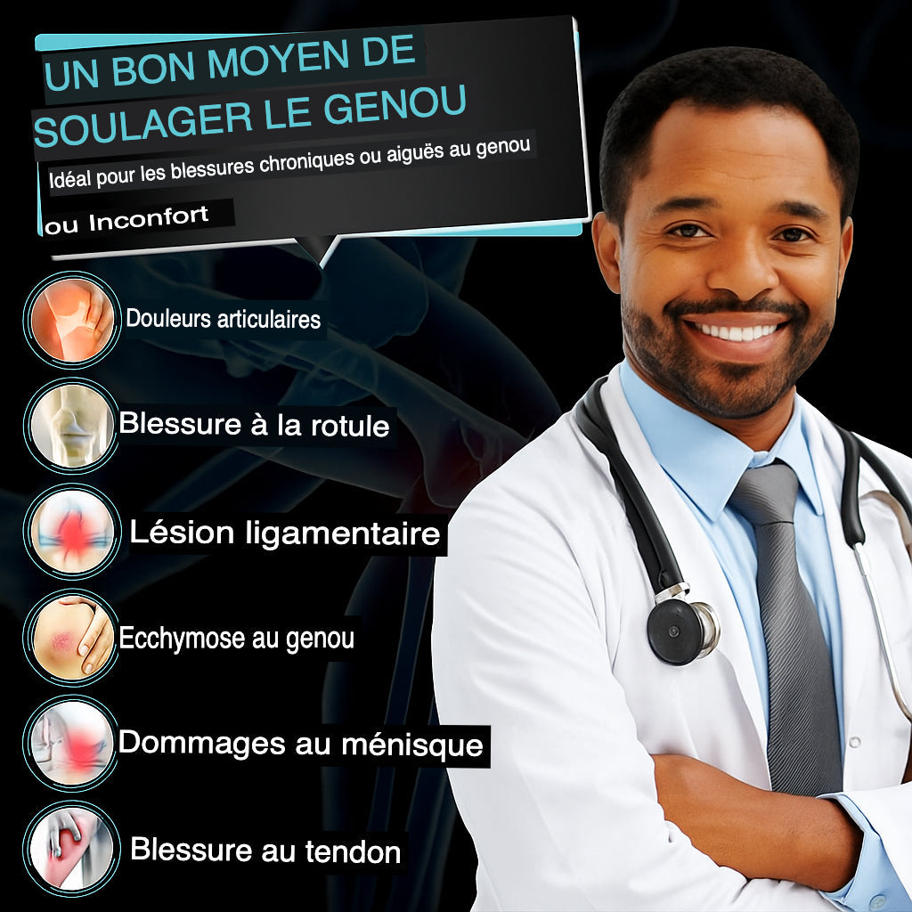 Genouillère Comprimée avec Coussinets Rotulien et Stabilisateurs Latéraux